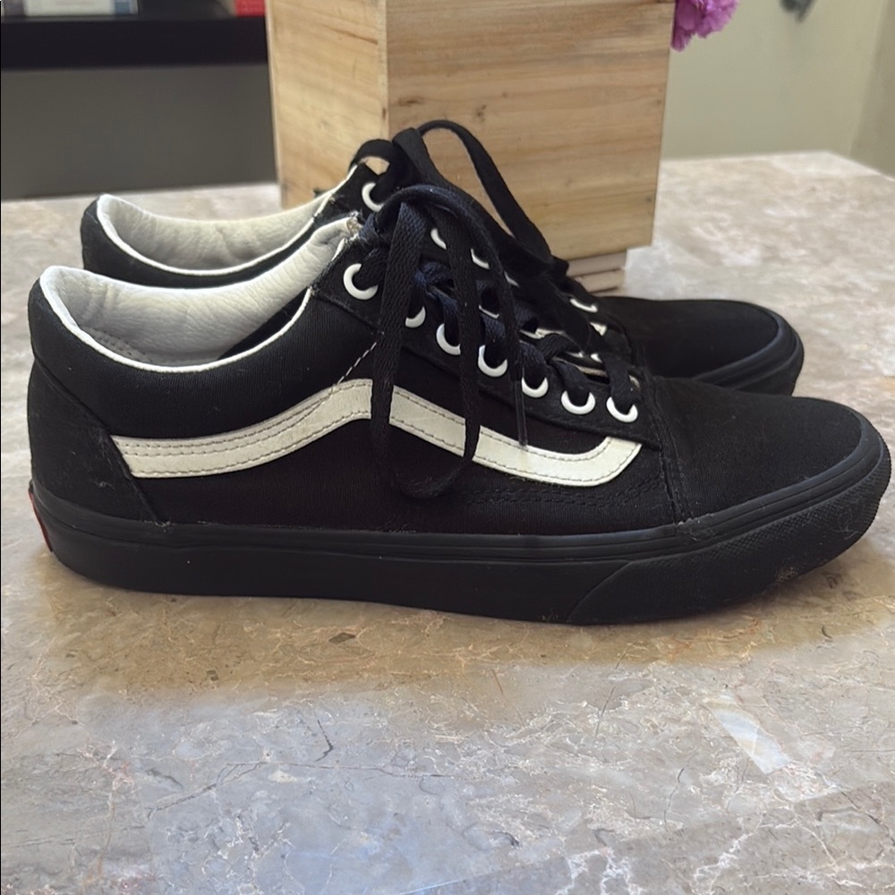 Vans Custom-Made Black and White Low-Top Sneakers